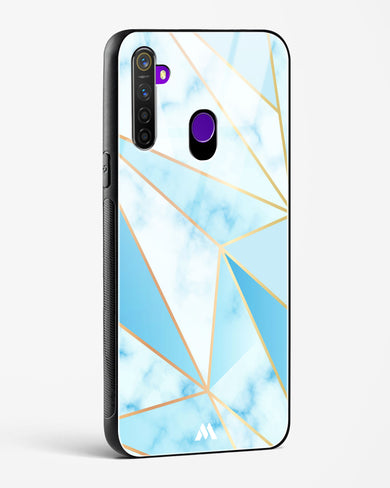Marble Triangles Gold and Blue Glass Case Phone Cover (Realme)