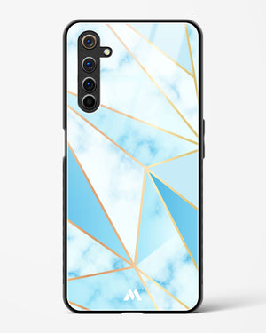 Marble Triangles Gold and Blue Glass Case Phone Cover-(Realme)