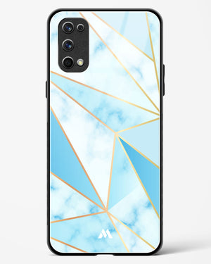 Marble Triangles Gold and Blue Glass Case Phone Cover-(Realme)