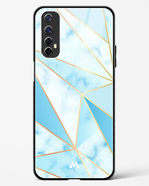 Marble Triangles Gold and Blue Glass Case Phone Cover-(Realme)