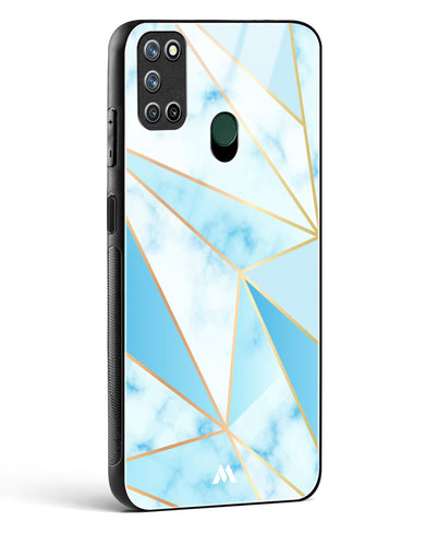 Marble Triangles Gold and Blue Glass Case Phone Cover-(Realme)