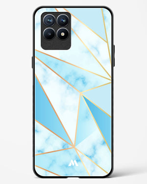 Marble Triangles Gold and Blue Glass Case Phone Cover-(Realme)