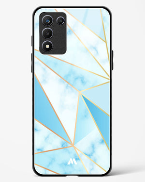 Marble Triangles Gold and Blue Glass Case Phone Cover-(Realme)