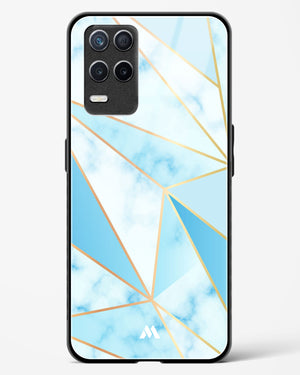 Marble Triangles Gold and Blue Glass Case Phone Cover-(Realme)