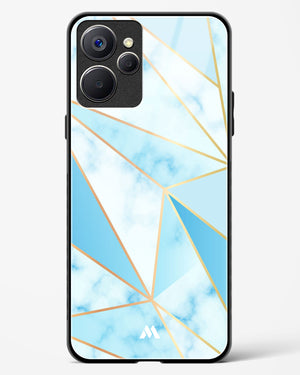 Marble Triangles Gold and Blue Glass Case Phone Cover-(Realme)