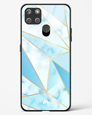 Marble Triangles Gold and Blue Glass Case Phone Cover-(Realme)