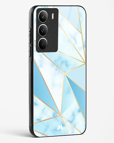 Marble Triangles Gold and Blue Glass Case Phone Cover (Realme)
