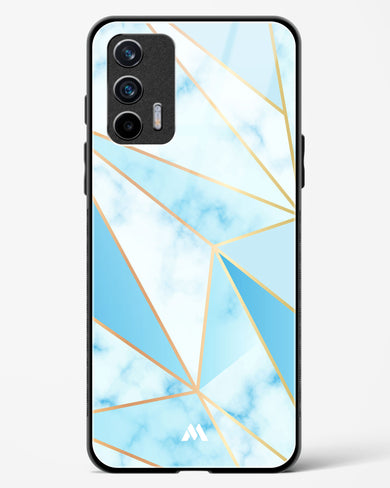 Marble Triangles Gold and Blue Glass Case Phone Cover (Realme)