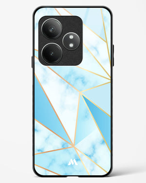 Marble Triangles Gold and Blue Glass Case Phone Cover (Realme)