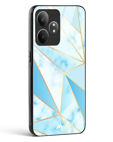 Marble Triangles Gold and Blue Glass Case Phone Cover (Realme)