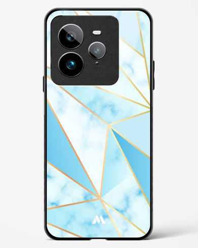 Marble Triangles Gold and Blue Glass Case Phone Cover (Realme)