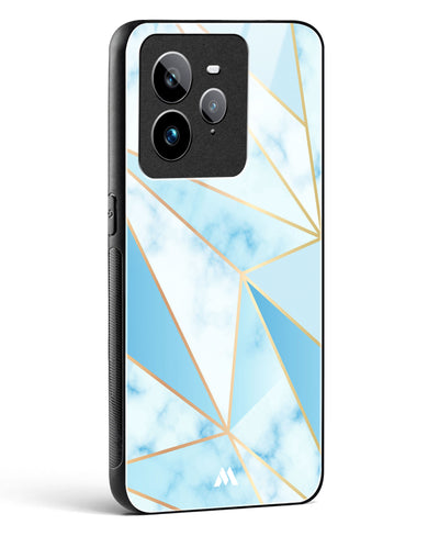 Marble Triangles Gold and Blue Glass Case Phone Cover (Realme)