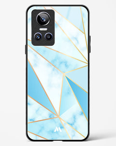 Marble Triangles Gold and Blue Glass Case Phone Cover (Realme)