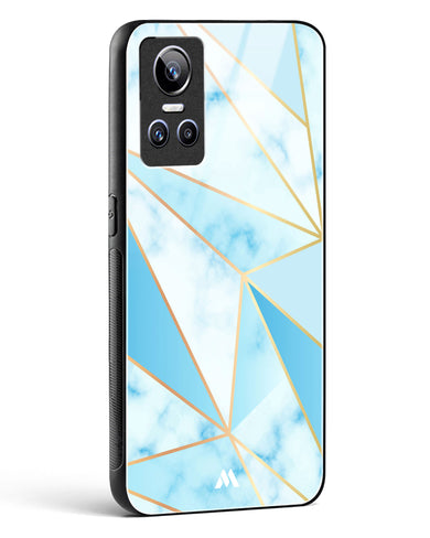 Marble Triangles Gold and Blue Glass Case Phone Cover (Realme)