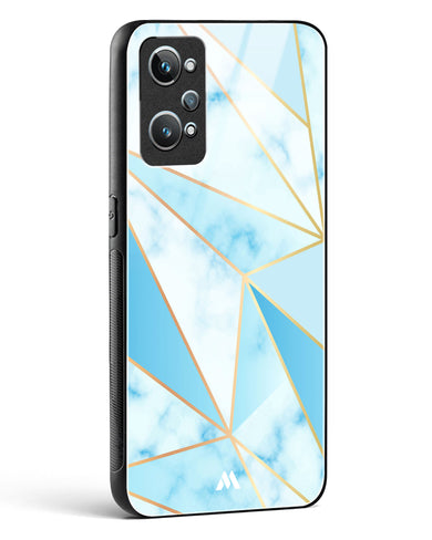 Marble Triangles Gold and Blue Glass Case Phone Cover (Realme)