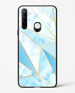 Marble Triangles Gold and Blue Glass Case Phone Cover-(Realme)