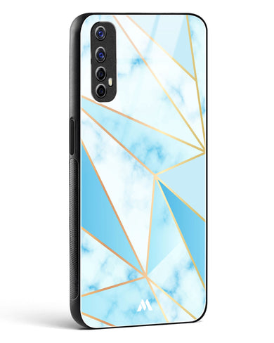 Marble Triangles Gold and Blue Glass Case Phone Cover (Realme)