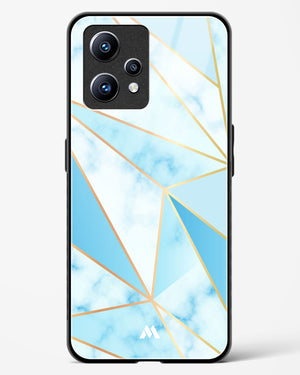 Marble Triangles Gold and Blue Glass Case Phone Cover-(Realme)