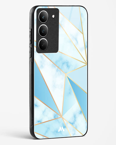 Marble Triangles Gold and Blue Glass Case Phone Cover (Realme)