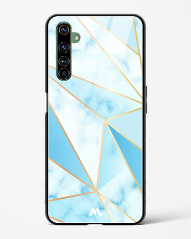 Marble Triangles Gold and Blue Glass Case Phone Cover-(Realme)