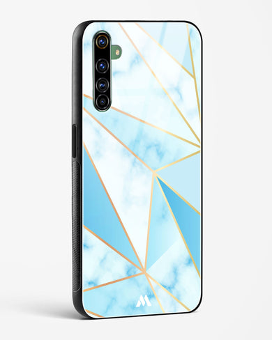 Marble Triangles Gold and Blue Glass Case Phone Cover-(Realme)