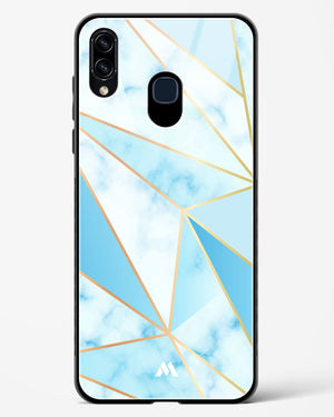 Marble Triangles Gold and Blue Glass Case Phone Cover-(Samsung)