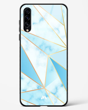 Marble Triangles Gold and Blue Glass Case Phone Cover-(Samsung)