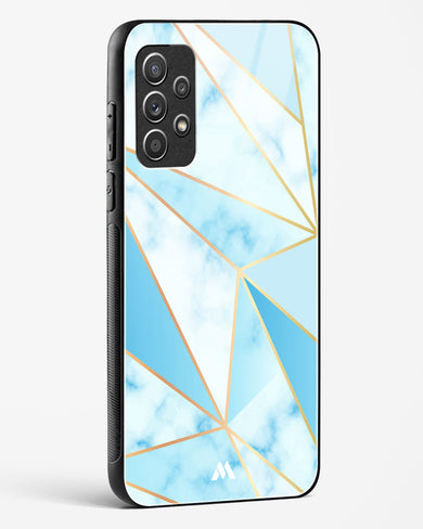 Marble Triangles Gold and Blue Glass Case Phone Cover (Samsung)