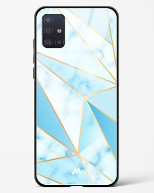 Marble Triangles Gold and Blue Glass Case Phone Cover-(Samsung)