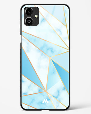 Marble Triangles Gold and Blue Glass Case Phone Cover-(Samsung)