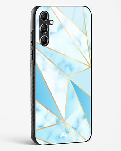 Marble Triangles Gold and Blue Glass Case Phone Cover-(Samsung)