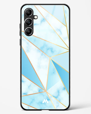 Marble Triangles Gold and Blue Glass Case Phone Cover-(Samsung)