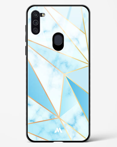 Marble Triangles Gold and Blue Glass Case Phone Cover-(Samsung)