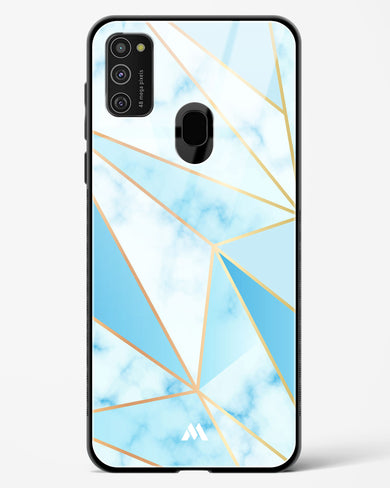 Marble Triangles Gold and Blue Glass Case Phone Cover-(Samsung)