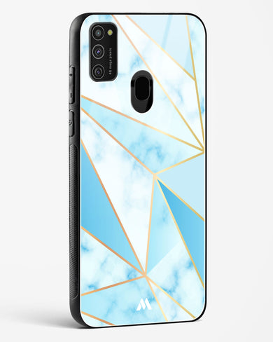 Marble Triangles Gold and Blue Glass Case Phone Cover-(Samsung)