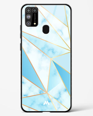 Marble Triangles Gold and Blue Glass Case Phone Cover-(Samsung)