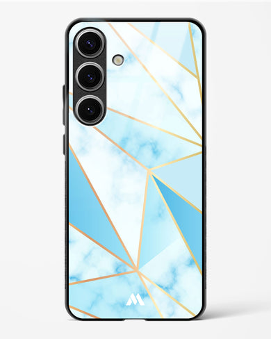 Marble Triangles Gold and Blue Glass Case Phone Cover-(Samsung)