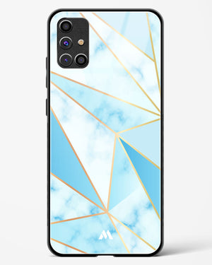 Marble Triangles Gold and Blue Glass Case Phone Cover-(Samsung)