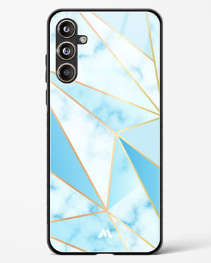 Marble Triangles Gold and Blue Glass Case Phone Cover (Samsung)