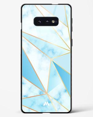 Marble Triangles Gold and Blue Glass Case Phone Cover-(Samsung)