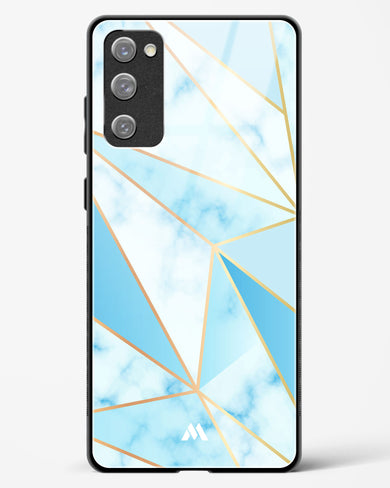 Marble Triangles Gold and Blue Glass Case Phone Cover-(Samsung)