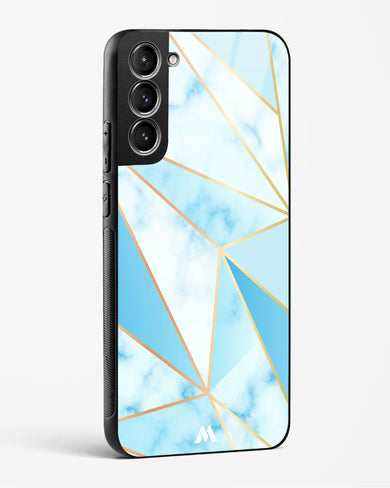 Marble Triangles Gold and Blue Glass Case Phone Cover-(Samsung)