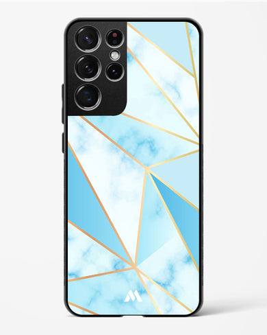 Marble Triangles Gold and Blue Glass Case Phone Cover (Samsung)