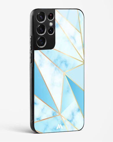 Marble Triangles Gold and Blue Glass Case Phone Cover (Samsung)