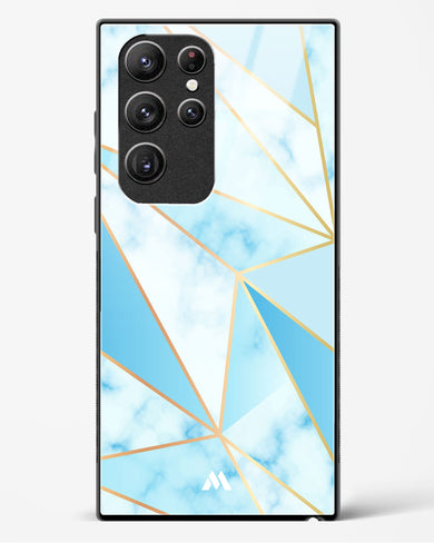 Marble Triangles Gold and Blue Glass Case Phone Cover (Samsung)