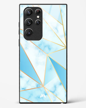 Marble Triangles Gold and Blue Glass Case Phone Cover (Samsung)