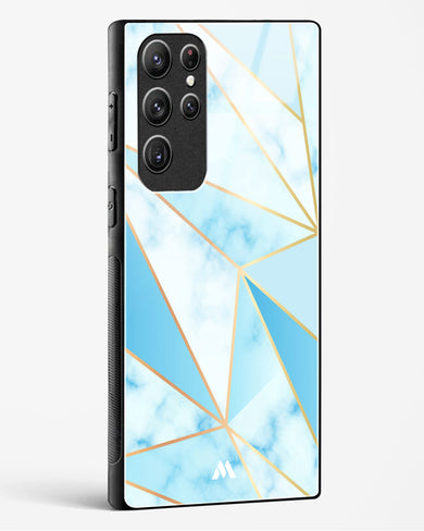 Marble Triangles Gold and Blue Glass Case Phone Cover (Samsung)