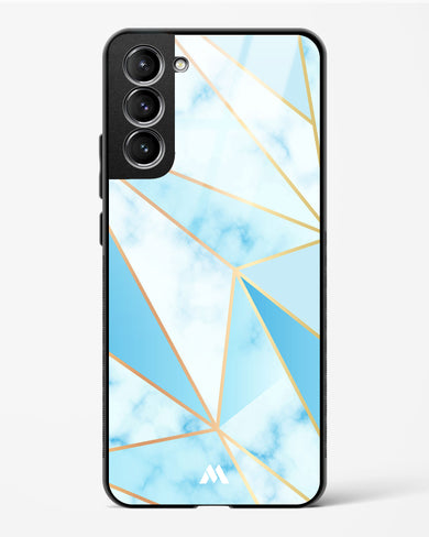 Marble Triangles Gold and Blue Glass Case Phone Cover-(Samsung)