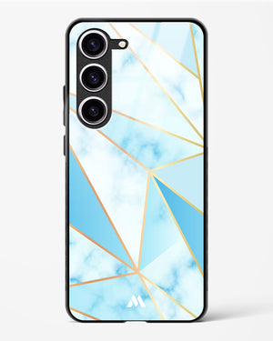 Marble Triangles Gold and Blue Glass Case Phone Cover-(Samsung)