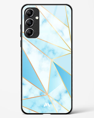 Marble Triangles Gold and Blue Glass Case Phone Cover-(Samsung)